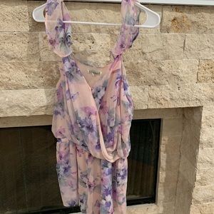 Luca Couture Pink Floral Romper Size Small